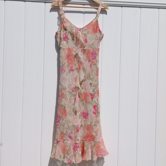 Vintage Dresses & Skirts - Vintage floral midi slip dress